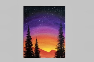 Paint Nite: Purple Starry Sky